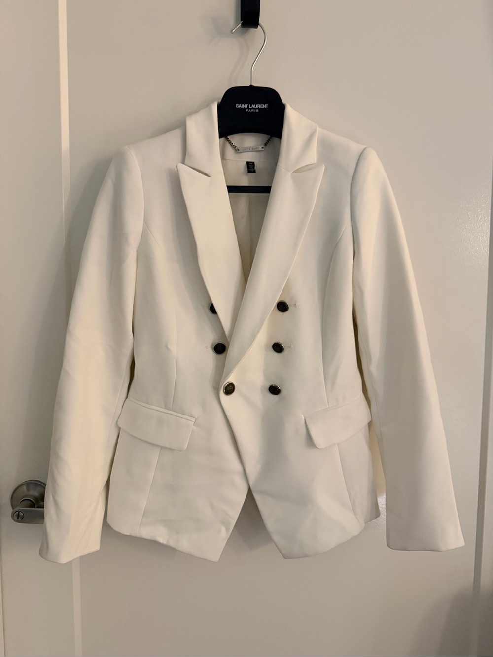 White House Black Market Double-Breasted Blazer – Ivory White – Size 00